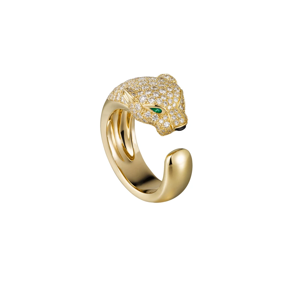 Изысканные Свадебные обручальные кольца с головой леопарда золотого и серебряного цвета, ювелирные изделия с микро фианитами, обручальное кольцо для влюбленных с зеленым глазом для женщин, Bague Femme