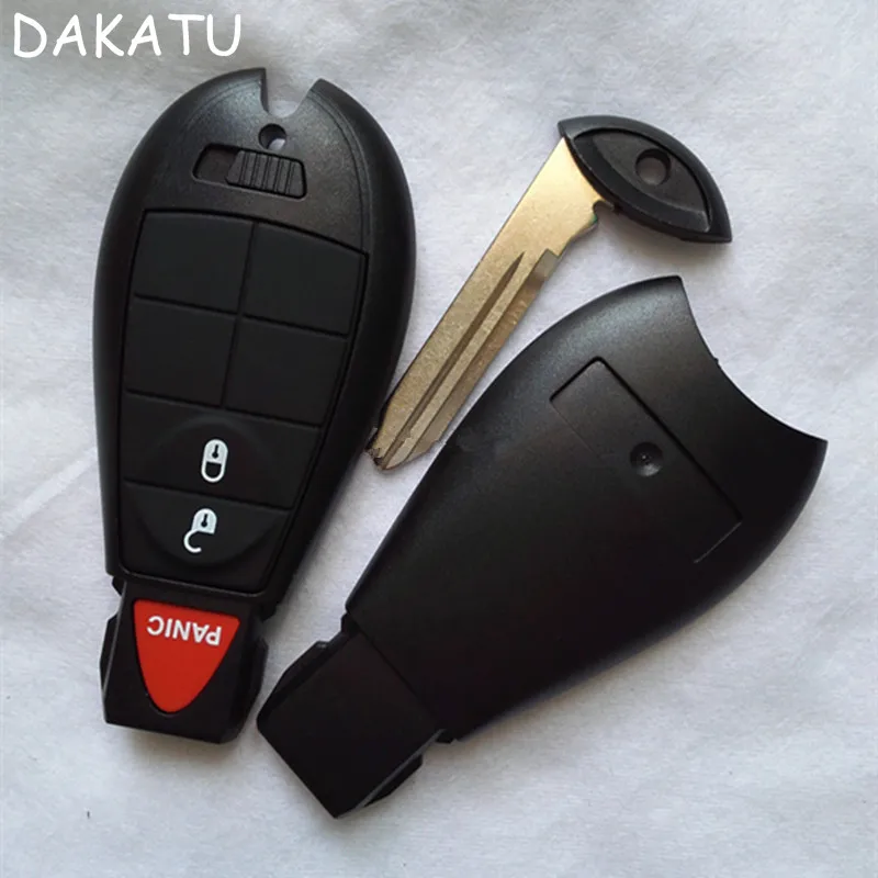 

DAKATU 2+1 No Chip 3 Buttons Remote Case Smart Key Shell For Chrysler 300 Town & Country Dodge Challenger Charger Durango
