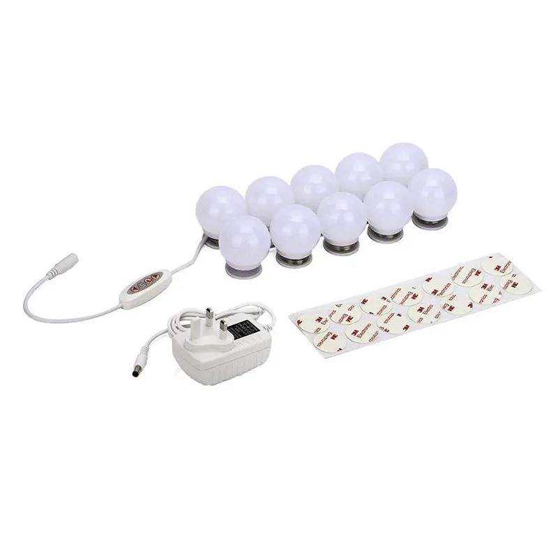 DIY 10LED Dimmable Vanity Mirror Lights Kit Bulbs for Makeup Hollywood Mirror String Light Home Decoration Luces 30MR0606