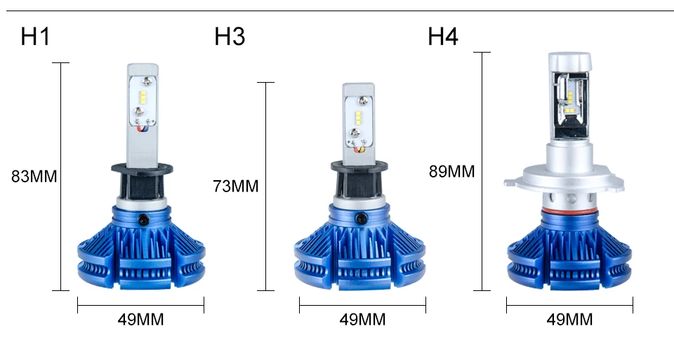 Aceersun Fanless LED H4 H7 H11 9005 9006 ZES 50W 12000LM Car LED Headlight Bulb 6500K Auto Headlamp Fog Lights 12v 24v HB3 HB4 (9)