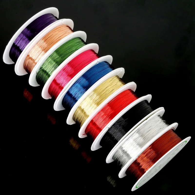 0.3mm 10 Roll Copper Wire Multicolor Metal Cord Beading Wire Craft