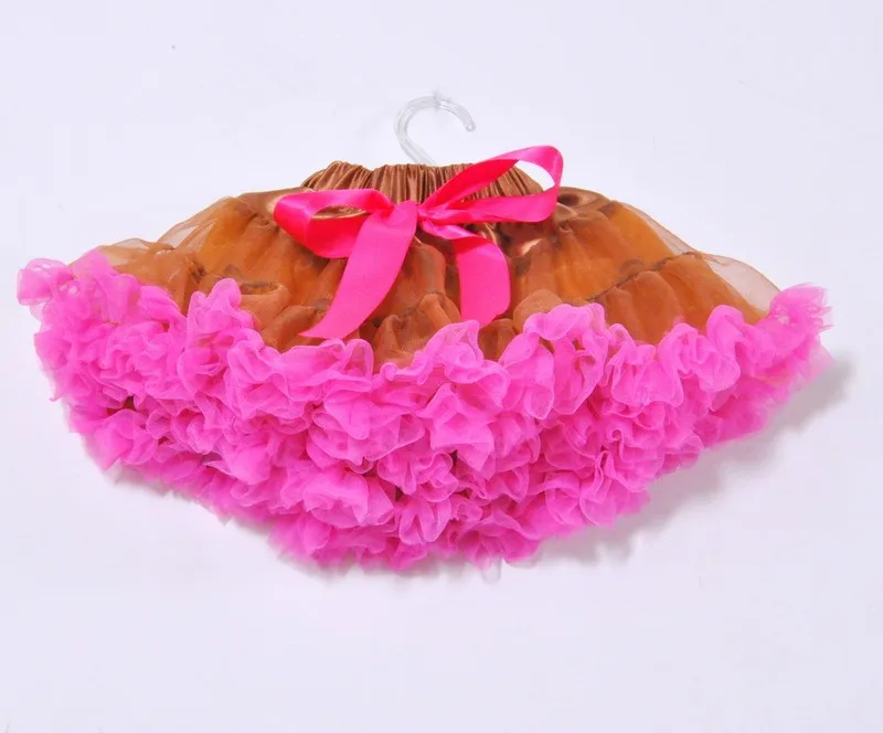 Из шифона для маленьких девочек пушистые Радуга pettiskirts бальное платье-пачка танцевальная одежда для балета;