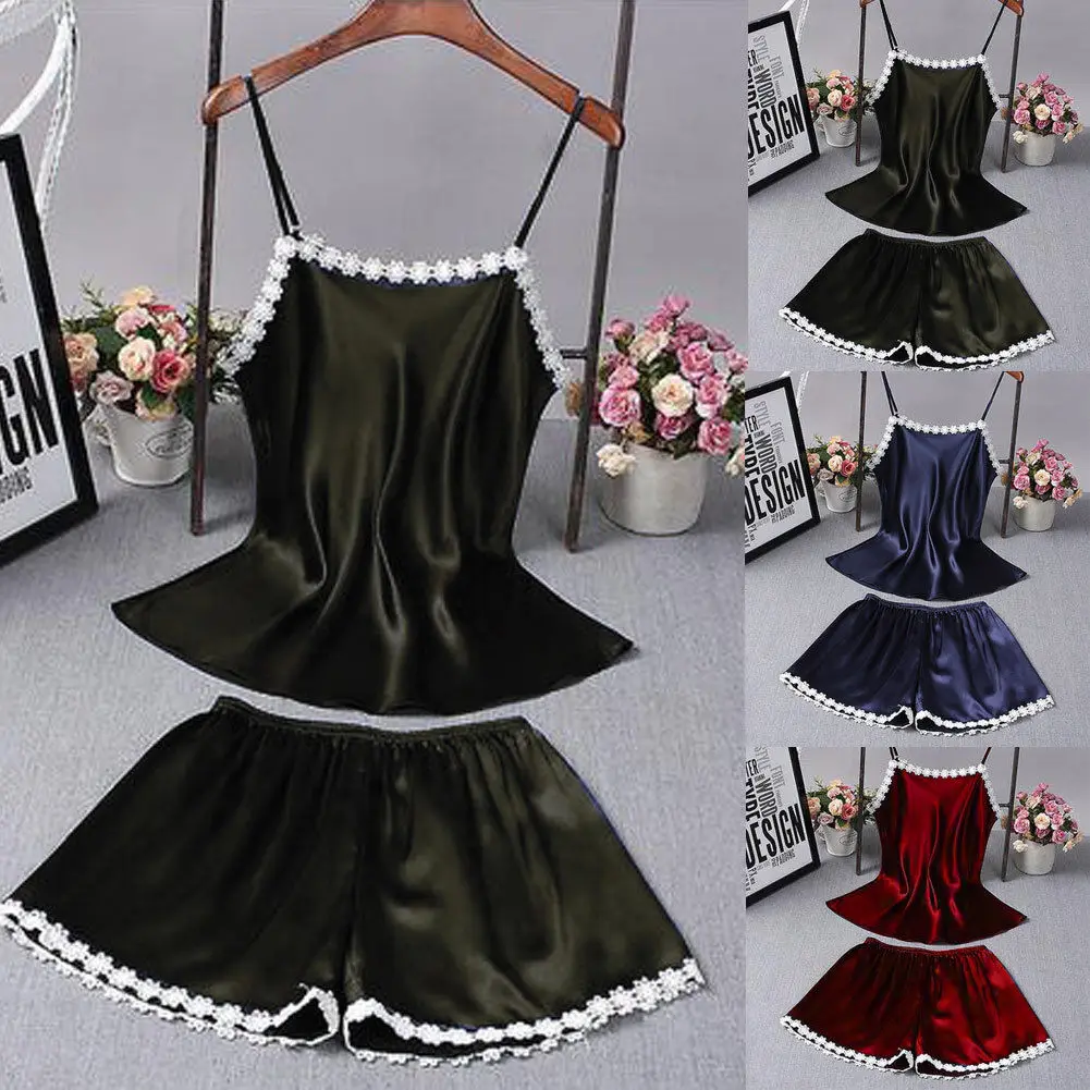 2 шт. Новое Сексуальное Женское атласное кружевное нижнее белье Babydoll ночная