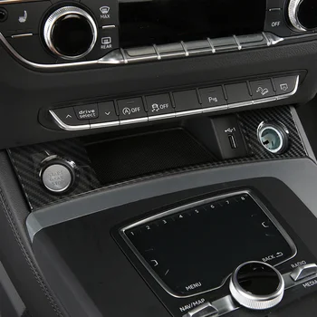 

WELKINRY car cover for Audi Q5 FY 2018 2019 ABS chrome front console cigarette lighter USB socket ENGINE START/STOP button trim