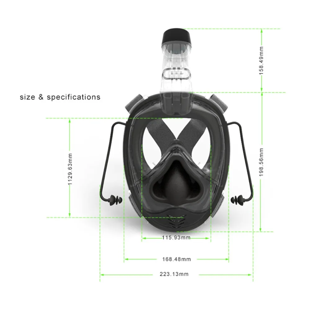 Ркд анфас маска для подводного плавания подводный противотуманные силиконовые подводное плавание мягкие Для женщин Для мужчин Плавание