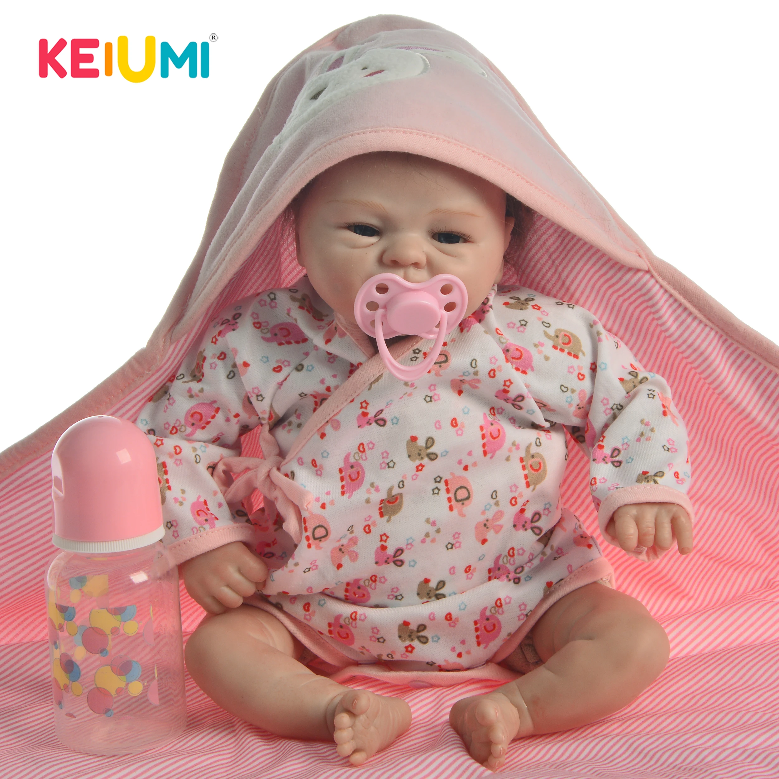 В партии с милым рисунком 17 дюймов Reborn Baby Doll игрушки реальные как Улыбка Девушка