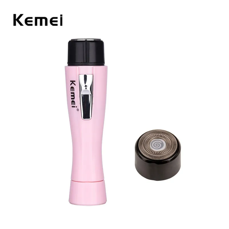 Kemei моющийся мини бритвенный женский Бритва для тела для ног для женщин Электрический тример бикини часть и Подмышечная безболезненная - Цвет: 1 Shaver 1 Blade