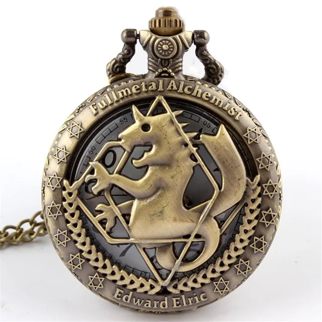 Bronze Retro Tone Fullmetal Alchemist Pocket Watch Mens Women Cosplay Edward Elr Bronze Retro Tone Fullmetal Alchemist Pocket Watch Mens Women Cosplay Edward Elr