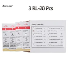 20 шт 3RL Catridge Иглы для татуировки Одноразовые стерилизованные татуировки перманентный макияж ручка машина иглы кончики бровей Губы
