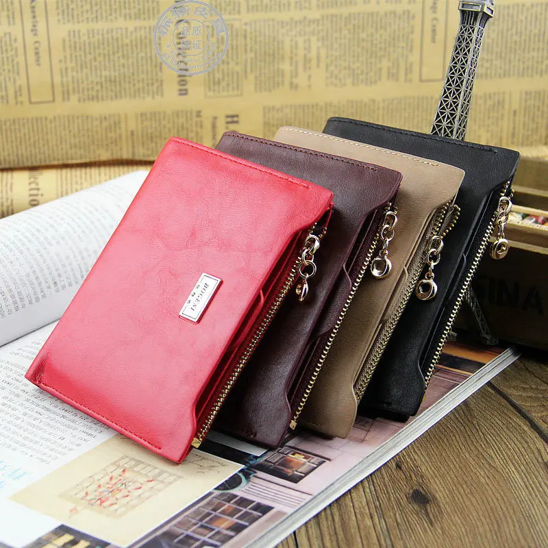 2015 Top Fashion Leather Purse For Women Portfolio Female Card Holders Zipper Coin Purse High Quality Short Design Women Wallets