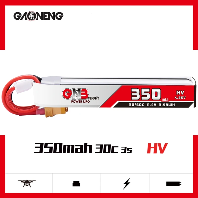 Аккумулятор GAONENG 350 мАч 3 8 В/3S 11 4 в 30C с разъемом XT30 для RC US65 UK65 URUAV UR65 Mobula7 Snapper6/7/8 |