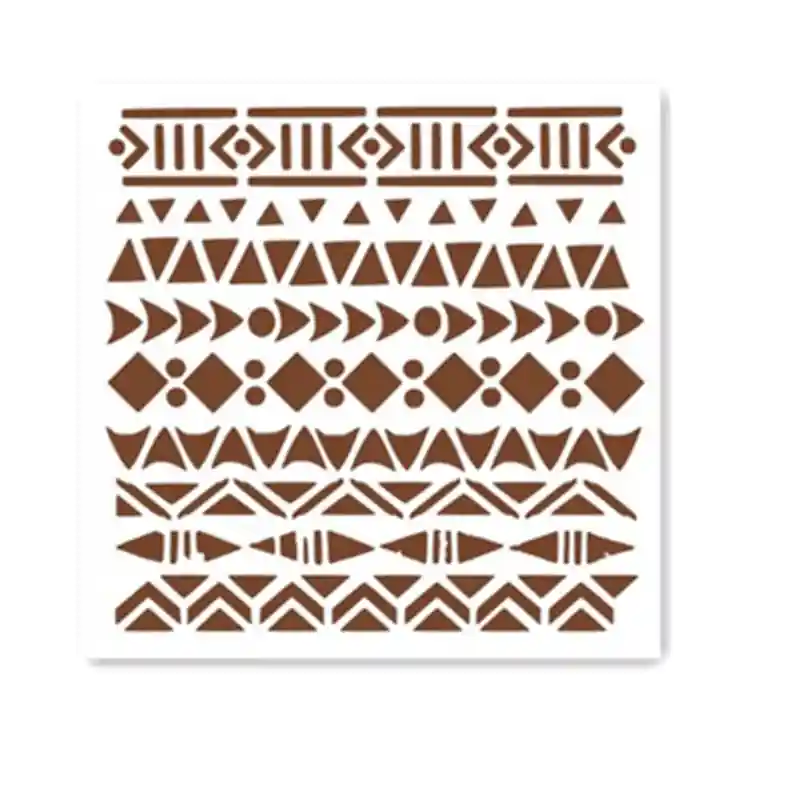 Afrikanische Grenzen Schablonen Afrikanische Muster Hintergrund Fur Polymer Clay Stoff Kreide Acryl Farbe Machen Projekte 14 Cm 14 Cm Stencils Aliexpress