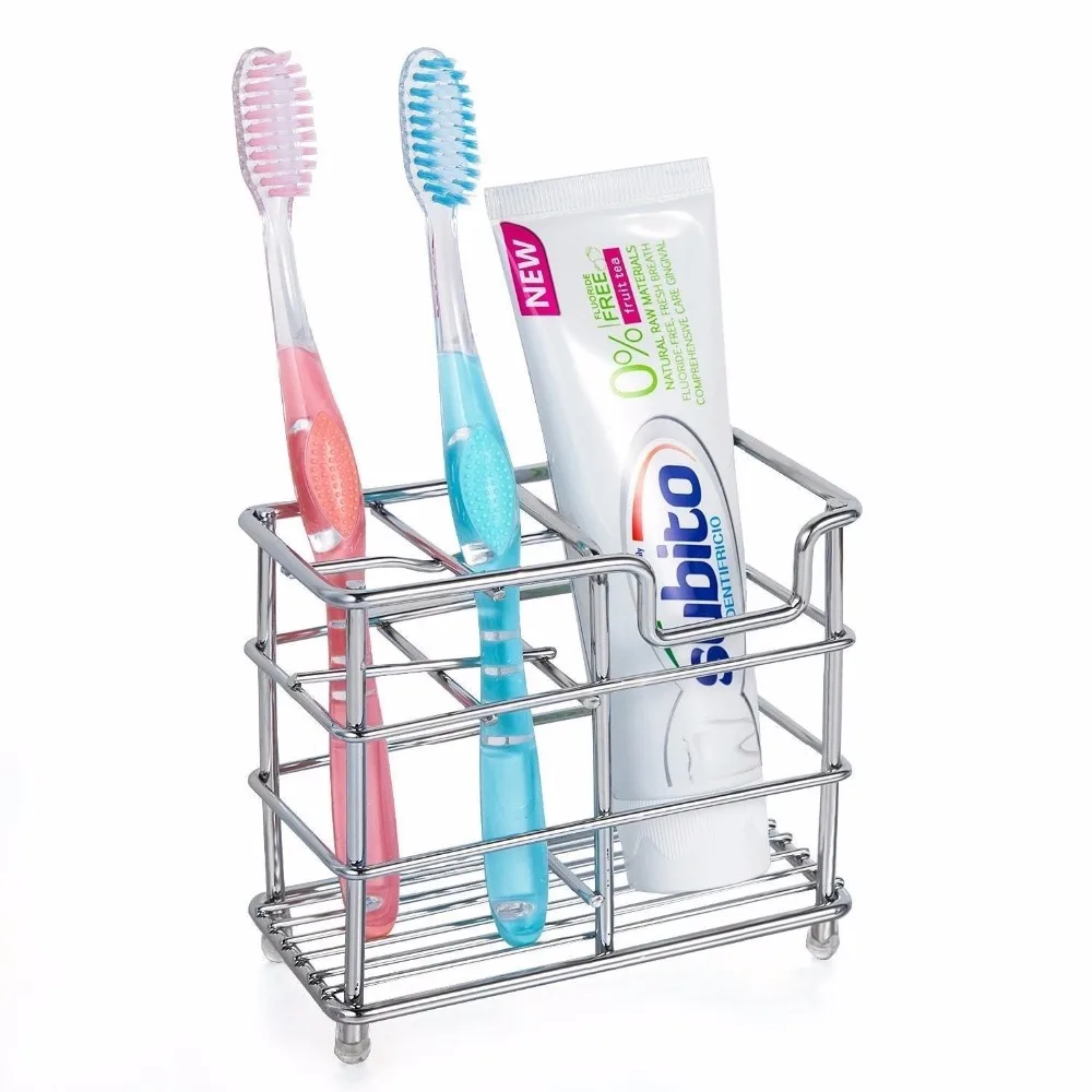 

Stainless Steel Toothbrush Holder Toothpaste Razor Stand Bathroom Organizer