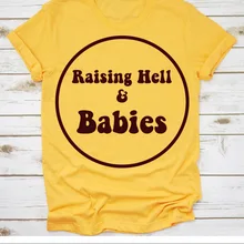 Uring hell y babies camiseta amarilla mujer moda grunge tumblr Día de la madre regalo estético camisetas vintage eslogan camisetas tops