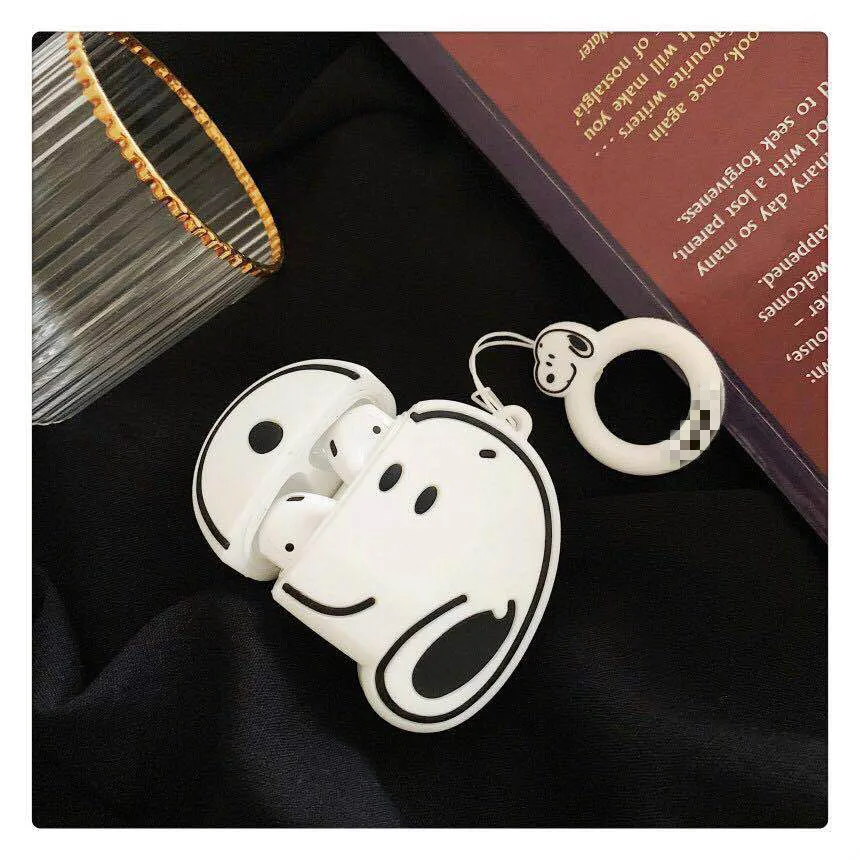 Case for AirPods Cute Cartoon Earphone Cases for Apple Airpods2 Accessories Protect Cover with Finger Ring Strap Unique Charlie