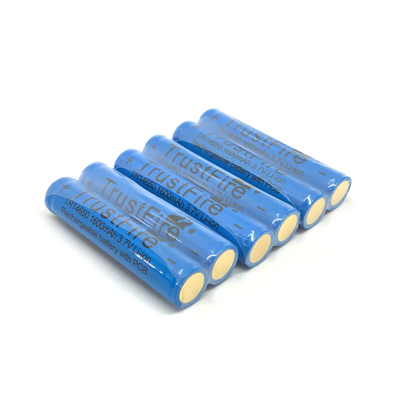 

18pcs/lot TrustFire TR14650 14650 3.7V 1600mAh Rechargeable Lithium Battery with Protected PCB Power Source for LED Flashlight
