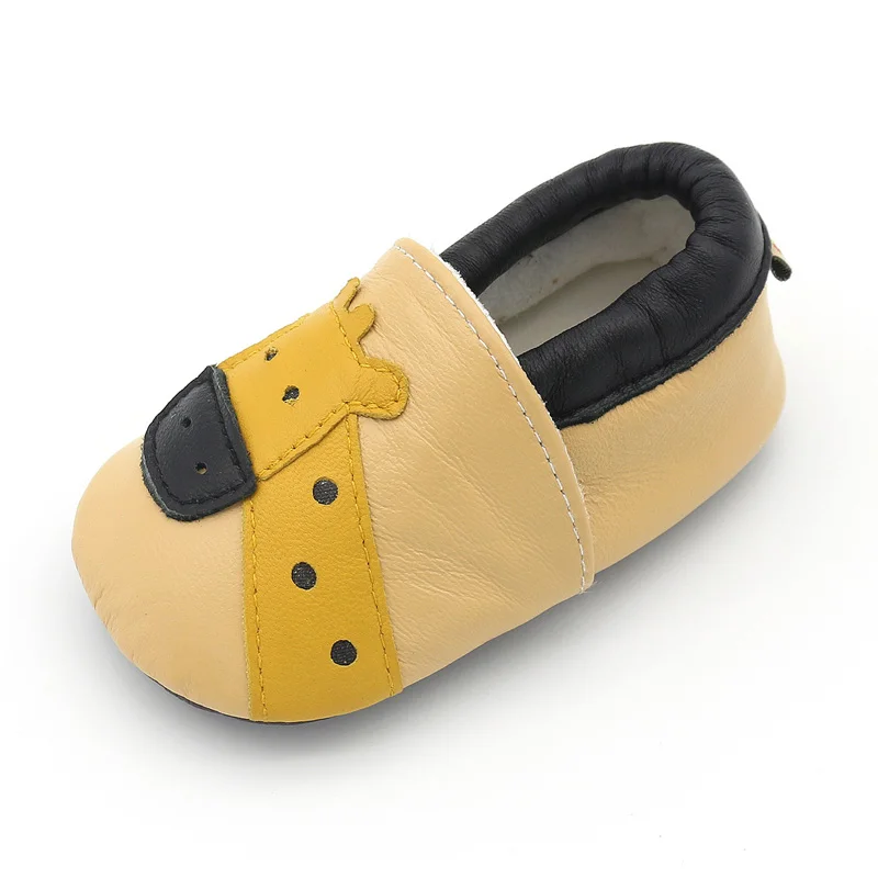 Детские мокасины из натуральной кожи с жирафом; детская обувь без застежки на мягкой подошве; обувь для маленьких девочек и мальчиков; обувь для малышей; 1 пара
