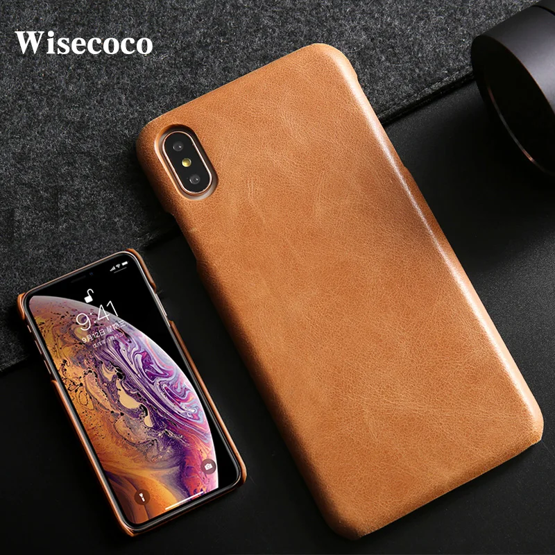 Роскошный Матовый Жесткий чехол для телефона из натуральной кожи Iphone Xs Max Xr X 11 8 7 6
