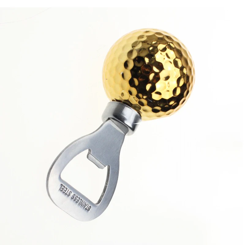 CRESTGOLF 1pc/pack Golf Ball Shape Bottle Opener Beer Golden Plate
