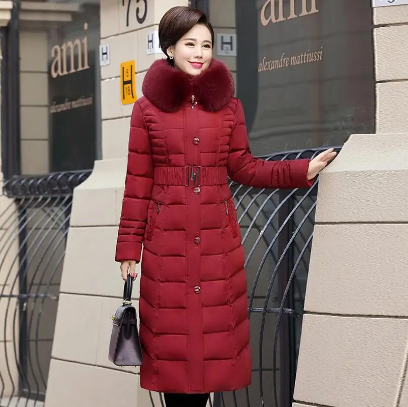 2018 Épais Pardessus Taille À Mère W330 Capuchon Vers Green Le dark Femmes D'hiver Blue Réglable Moyen Chaud Bas Coton Black Veste red dark Longue D'âge purple Manteau ppr8wU