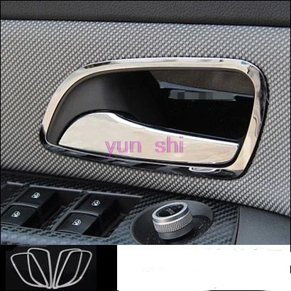 4Pcs Stainless steel car interior door hand-clasping ring Interior door handshandle decoration sequins styling For 2009-13 Cruze