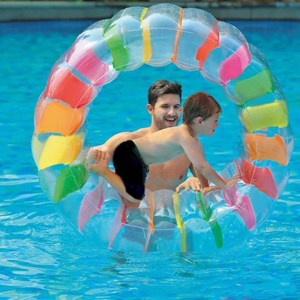 

Colorful Inflatable Wheel Roller Water Toy Multi-functional Crawling Cylinder For Children Kids Swim Pool Float Roll Ball