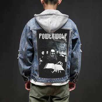 

Bloodhoof Store Powerwolf Rock And Roll Death Heavy Hardcore Punk Style Patch Designs Denim Jeans mens Jackets And Coats