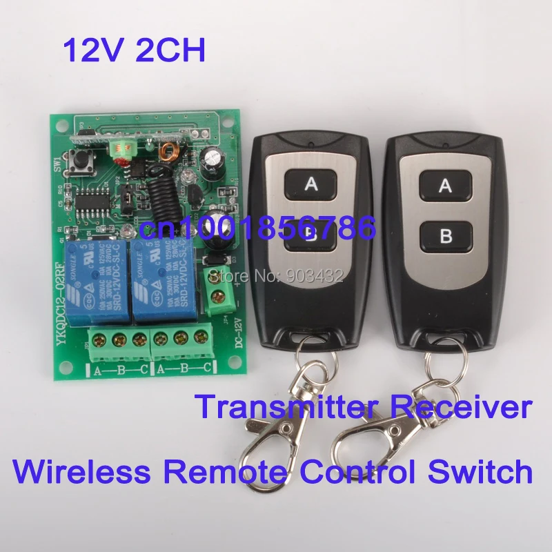 2015 smart home! Wireless Remote Control Switch 12V 2CH RF 1receiver 2transmitter M4/T4/L4change freely Add control |
