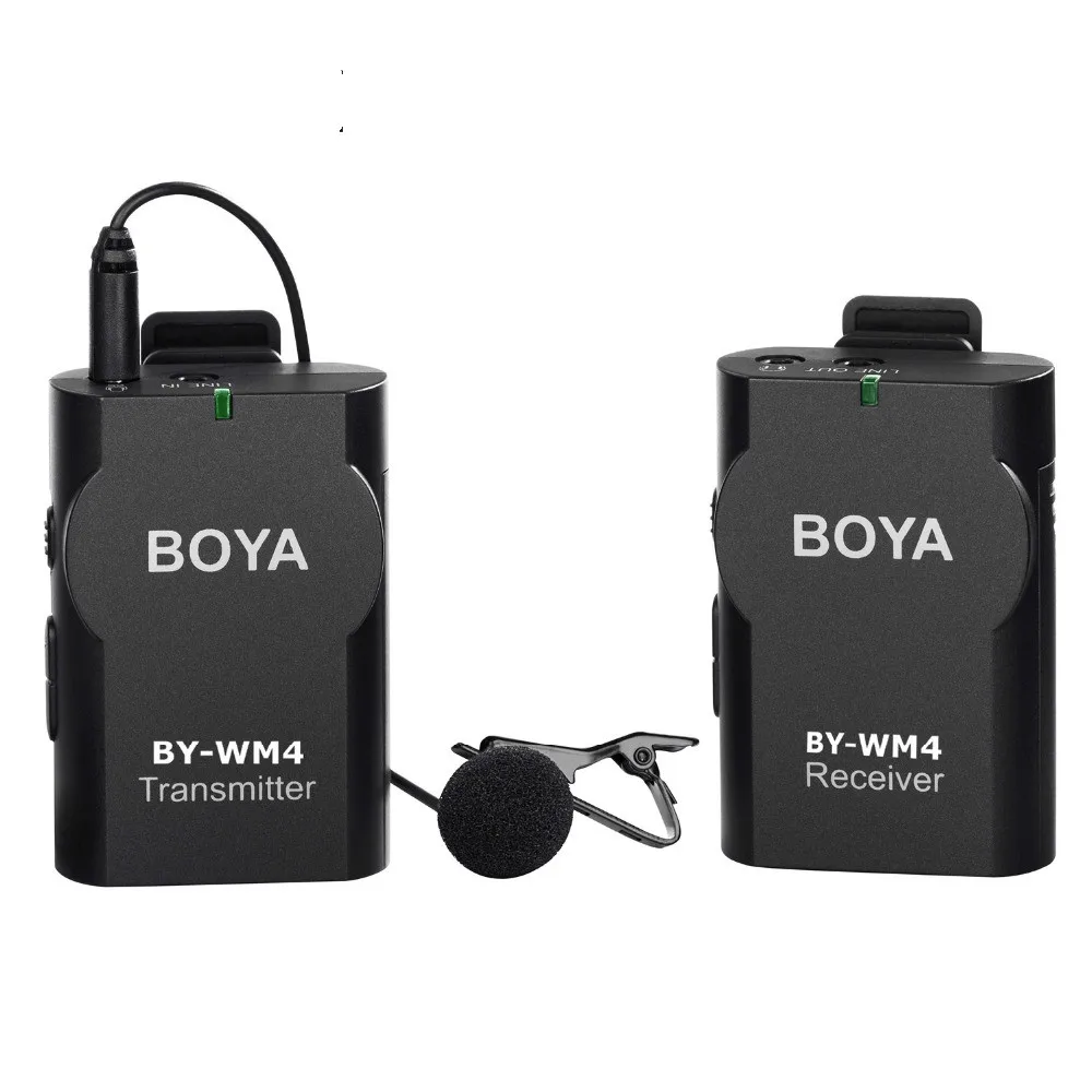 BOYA BY WM4 Беспроводной петличный микрофон системы для видеокамеры iphone android смартфон