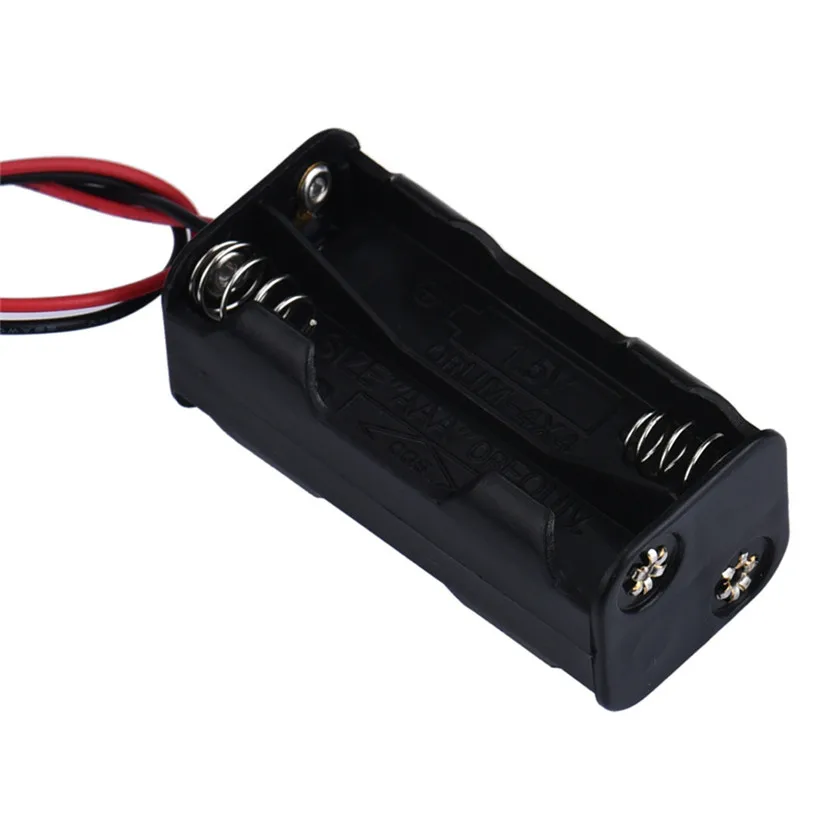 

Hot selling 2-slot 4 x AAA Battery Back To Back Holder Case Box With Wire Leads drop shipping 90703