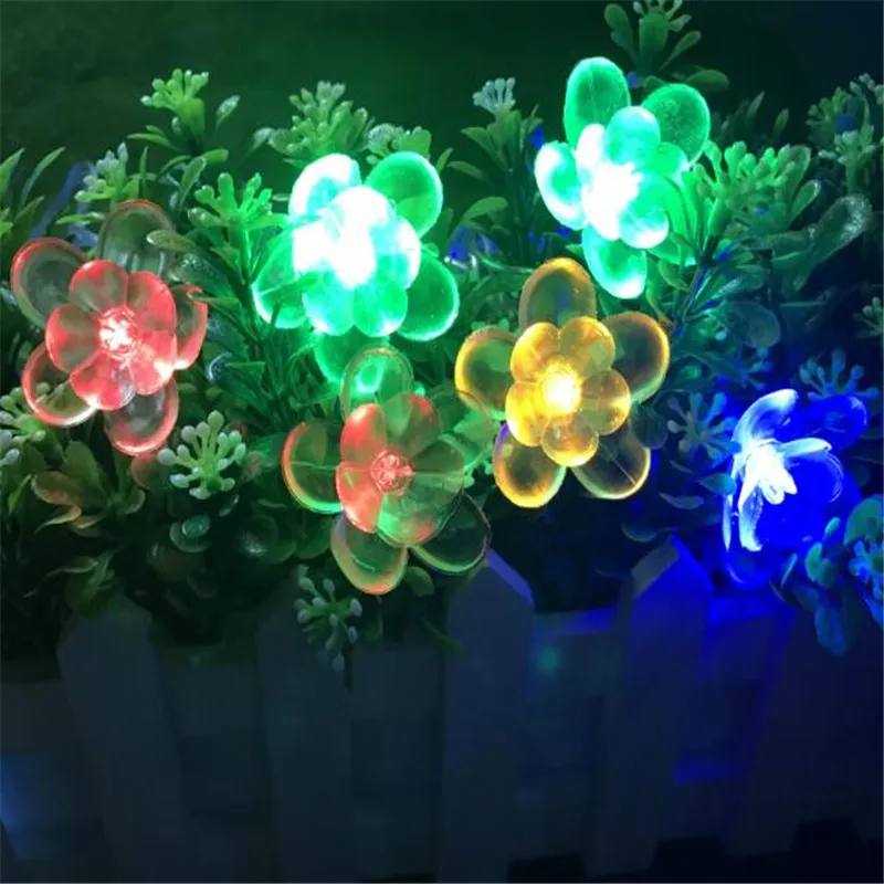 

7.5M 50 Indoor Lotus LED Garland String Light Bedside Lamp for Christmas Festival Wedding Party Birthday Garden Rail Fence Decor