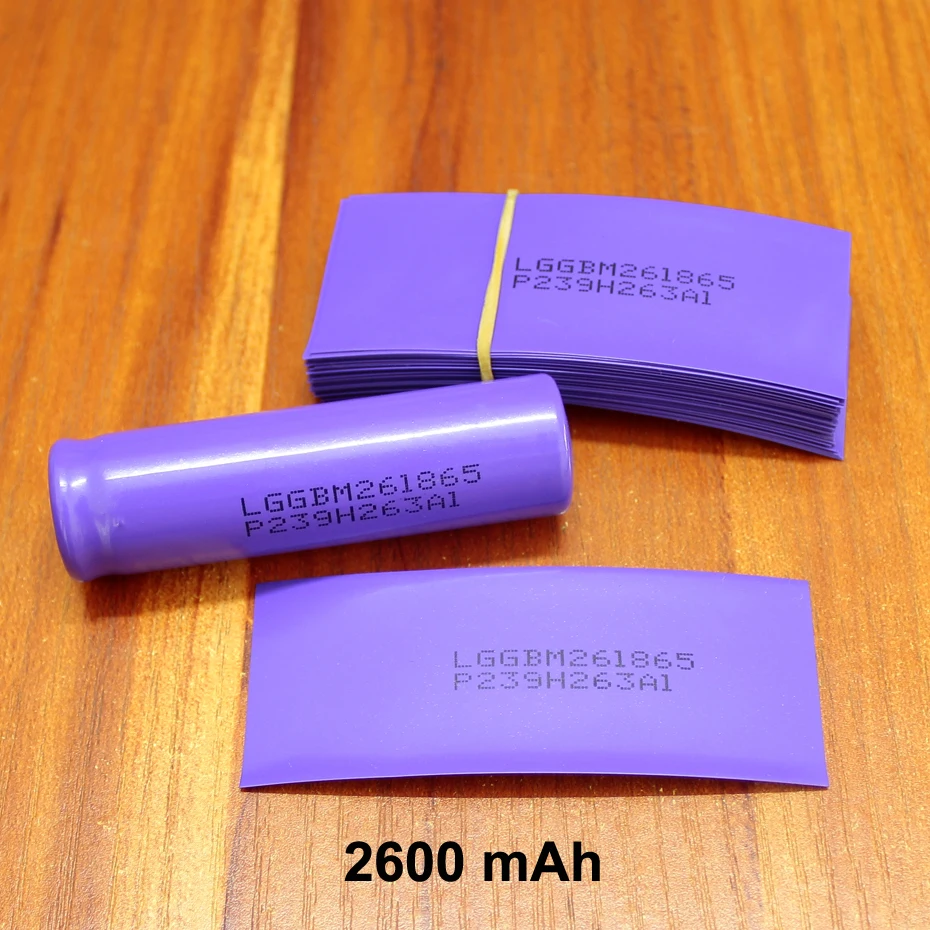 

100pcs/lot Lithium Battery Pvc Plastic Shrink Sleeve 18650 Special Heat Shrinkable Insulation Casing Film 2600mah