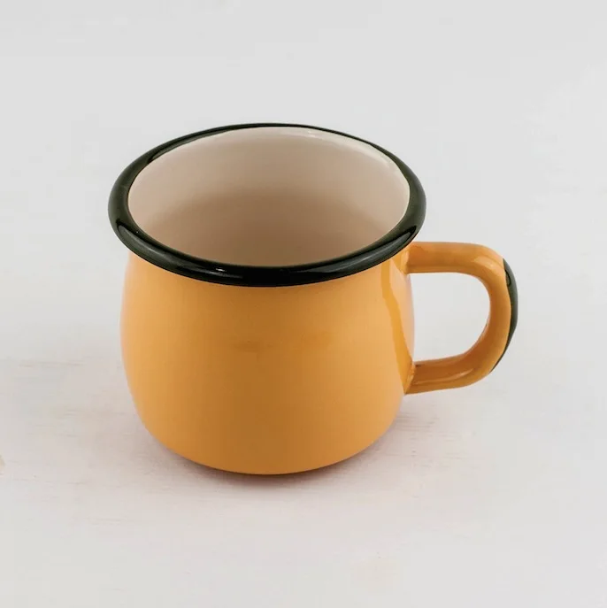 Эмалированная чашка многоцветная 8 см большая чашка для живота кофейная чашка