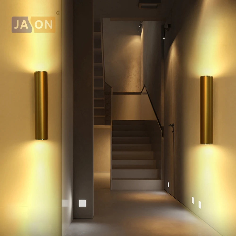 

LED Modern Iron Aluminum 6w 7w 10w 14w Golden Cylinder LED Lamp LED Light Wall lamp Wall Light Wall Sconce For Corridor Bedroom