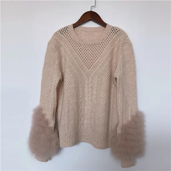 Осенний Модный женский свитер с круглым вырезом, кашемировые пуловеры высокого качества, чистый кашемировый свитер с длинными рукавами, корейский свитер - Цвет: beige