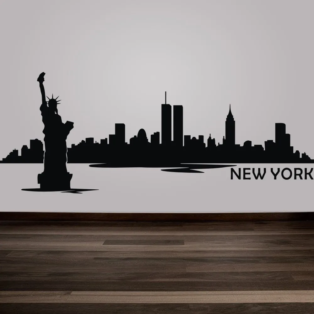 Battoo New York Wall Decor City Skyline Silhouette Decal The Battoo New York Wall Decor City Skyline Silhouette Decal The Le Sticker In Stickers From Home Garden On Aliexpress Alibaba