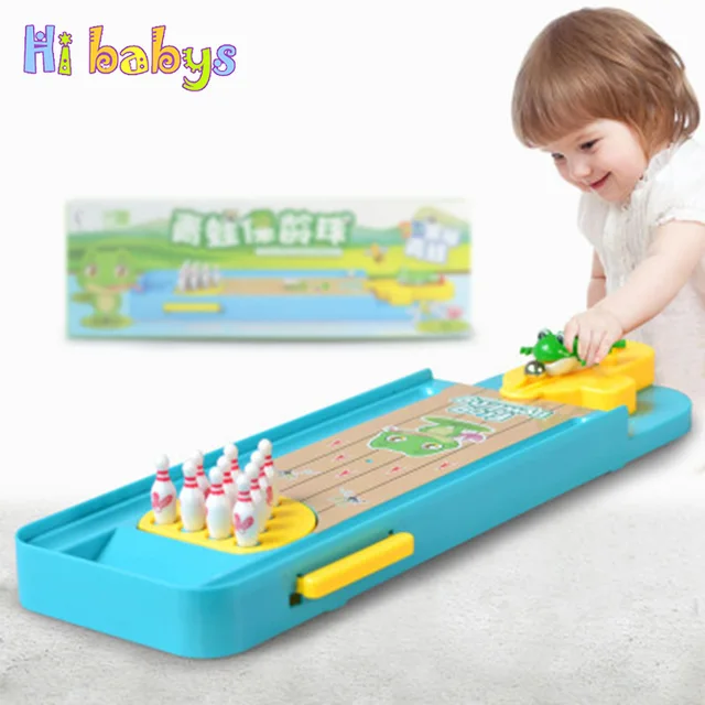 Best Offers Child Mini Desktop Bowling Game Toy Portable Indoor Frog Bowling Table Finger Fun Parent-Child Interactive Educational Game