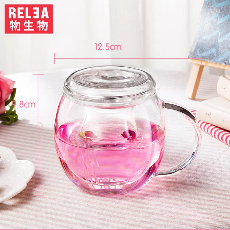 Chinese Gongfu Glass Tea Pot Set With Infuser Filter High Handle Heat