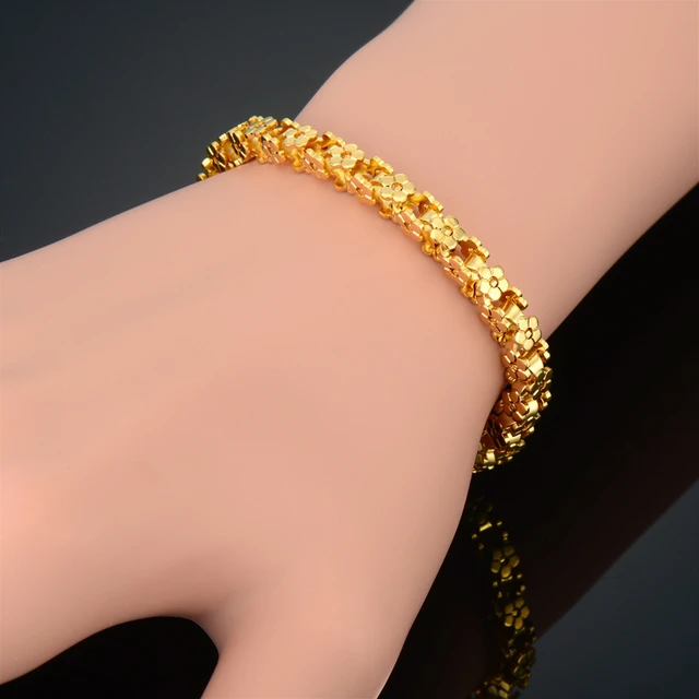 Luxury Mens Women Hand Chain Bracelets Male Wholesale Bijoux Gold Color Chain  Link Bracelet For Men Women engagement gift - AliExpress