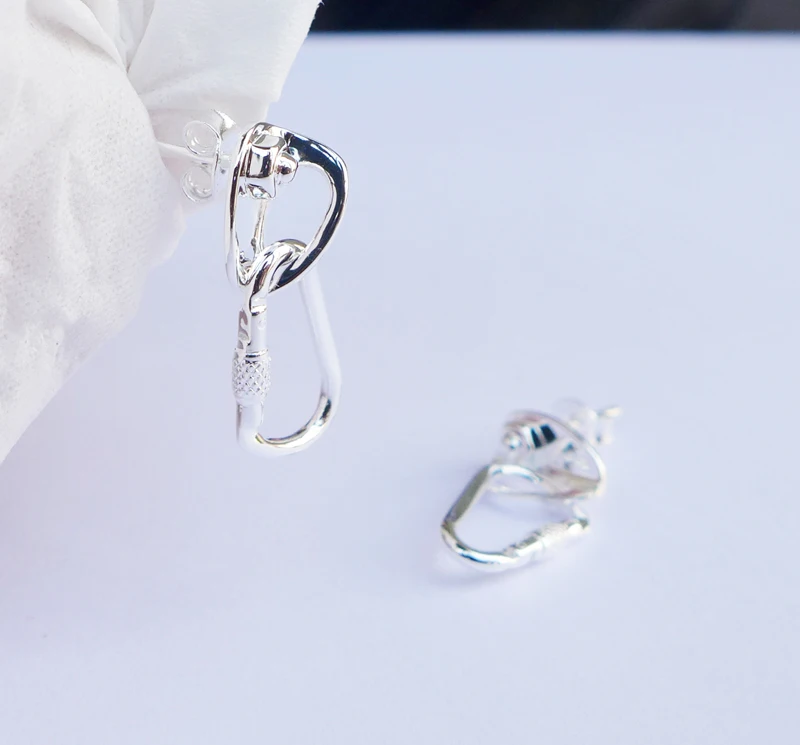 Серьги карабины из серебра|lock earrings|925 sterlingearrings earring |