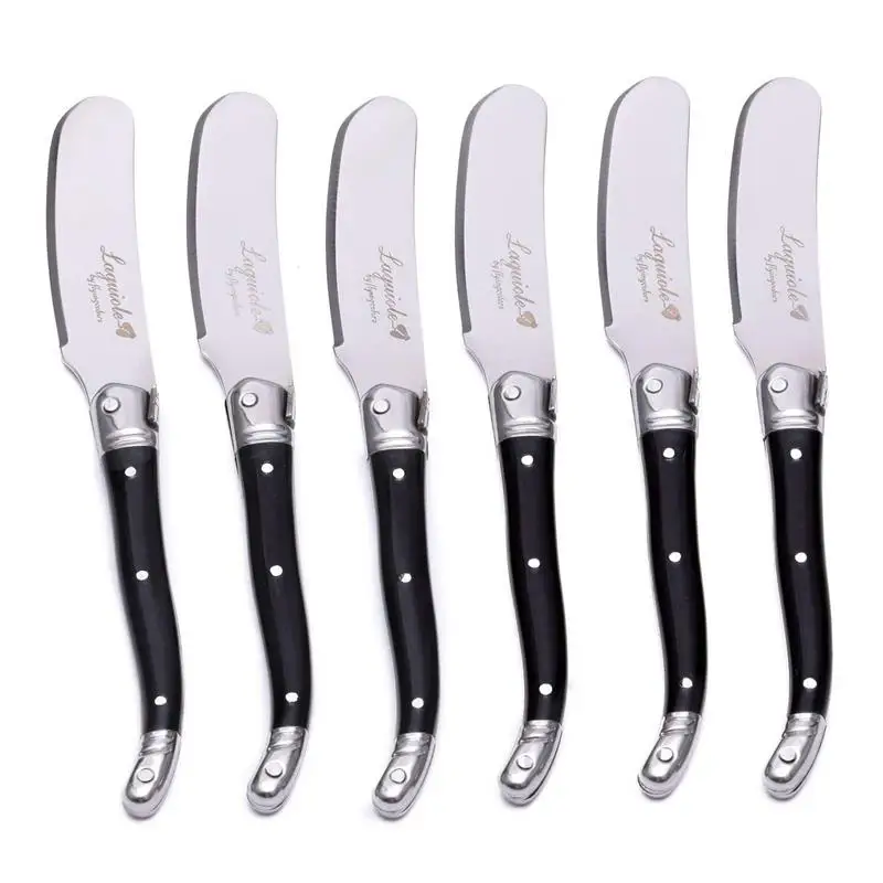 

Laguiole Style Butter Spreaders Cheese Cutter Knife Set Black Handle Kitchen Tool Stainless steel Dinnerware Set Restaurant Bar