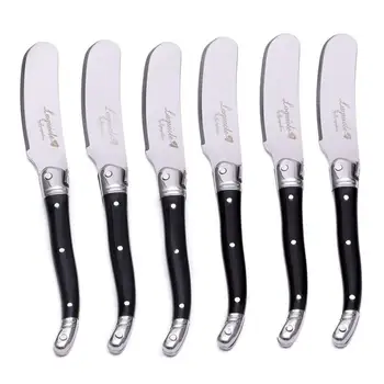 

Laguiole Style Butter Spreaders Cheese Cutter Knife Set Black Handle Kitchen Tool Stainless steel Dinnerware Set Restaurant Bar