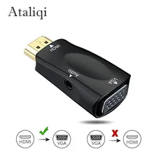 Ataliqi HDMI to VGA Converter Adapter with Audio Cable Support 1080P for HDTV XBOX PS3 PS4 Laptop TV Box PC Projector