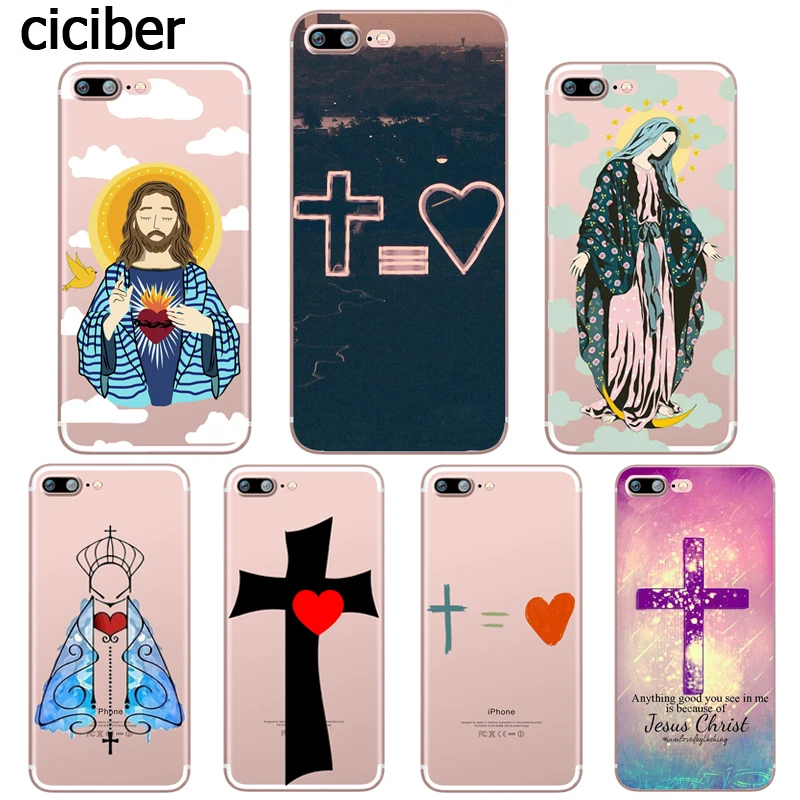 

ciciber Sacred Heart Jesus Phone Case for iPhone 11 Pro XS MAX X Silicone Cover for Iphone XR 8 7 6 6S Plus SE 5S Coque Funda
