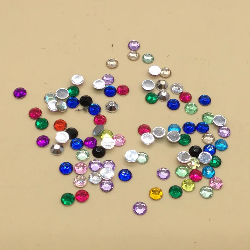 

4mm1000pcs FlatbackResin Rhinestone Mixed Color Resin Acrylic Diamond Drill Mobile Phone Beauty Drill DIY Bedazzle Loose Diamond