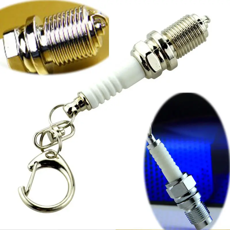 

Key Chain Casual LED Electronic Light Spark Plug Key Chain Hot Sale Key Chain Car Parts Keyring