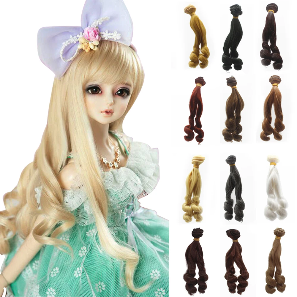 Fashion 15100cm DIY Mini Tresses Doll Wig High-Temperature Material Straight Hair Wig For BJD High-Temperature Doll Accessories (1)