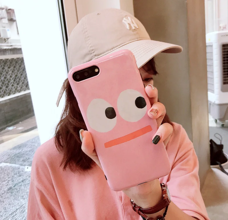 

For Selfie pink big eyes apple iphone x mobile phone case iPhone7/8plus cute girl cartoon 6splus soft cover