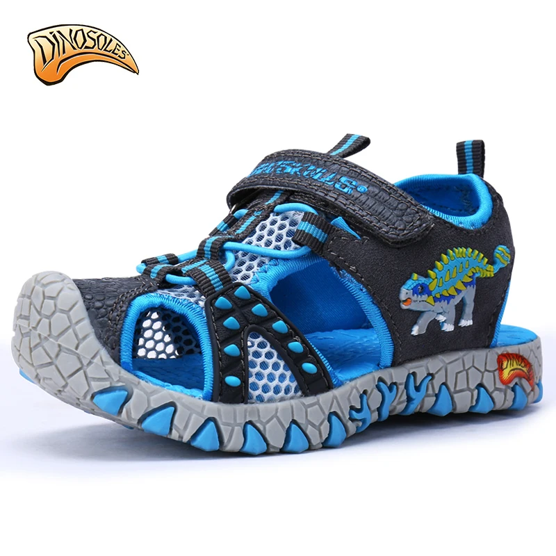 

Kids Children Beach Shoes Sandals for boys Summer 2019 Toddler Sandals Leather Shoes Dinosaur Summer beach Shoes size 27-34