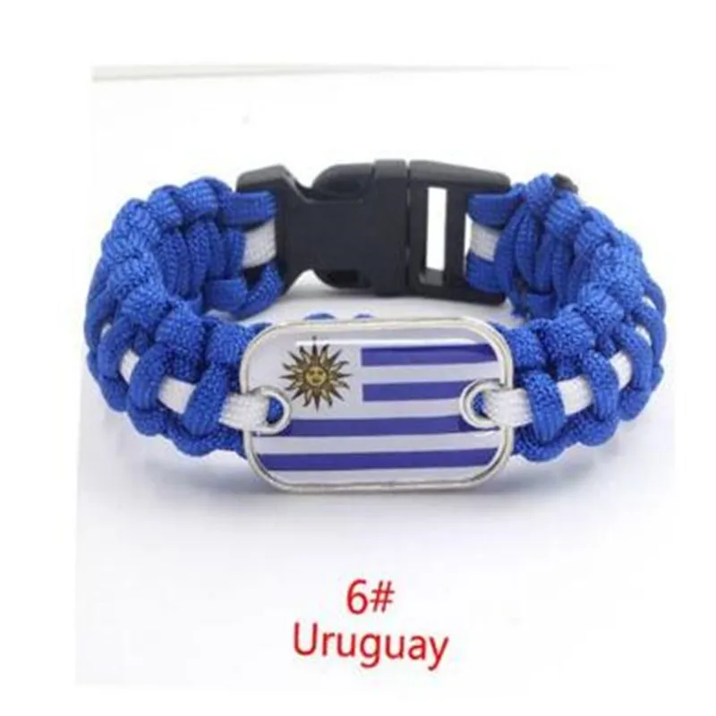 3 стиля флаг Уругвай Шарм браслет для выживания paracord дружбы Открытый Кемпинг Спорт Браслеты& Bangles, 10 шт./лот